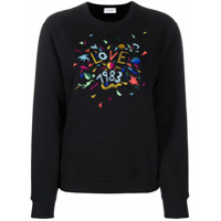 Saint Laurent Moletom Love 1983 com bordado - Preto