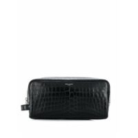 Saint Laurent Necessaire de couro com zíper - Preto