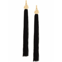 Saint Laurent Par de brincos longos com tassel - Preto