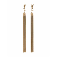 Saint Laurent Par de brincos YSL com tassel - Dourado