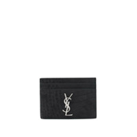 Saint Laurent Porta-cartões com placa de logo - Preto