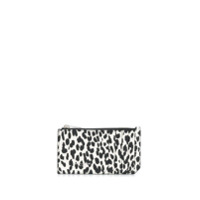 Saint Laurent Porta-cartões com zíper e estampa de leopardo - Branco