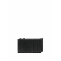 Saint Laurent Porta-cartões com zíper e placa de logo - Preto