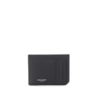 Saint Laurent Porta-cartões ID com logo gravado - Preto