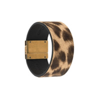 Saint Laurent Pulseira com estampa leopardo - Marrom