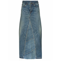 Saint Laurent Saia longa jeans cintura alta - Azul