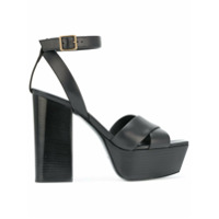 Saint Laurent Sandália 'Farrah 80' de couro - Preto