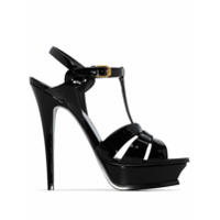 Saint Laurent Sandália Tribute com salto 100mm - Preto