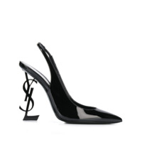 Saint Laurent Scarpin Opyum com fechamento no tornozelo e salto 110mm - Preto