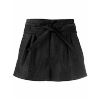 Saint Laurent Short com amarração na cintura - Preto