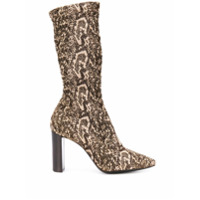 Saint Laurent snake-print elasticated boots - Marrom
