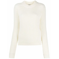 Saint Laurent Suéter de tricô canelado - Branco