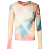 Saint Laurent Suéter decote careca com estampa de aquarela - Estampado