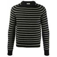Saint Laurent Suéter listrado de lã virgem - Preto