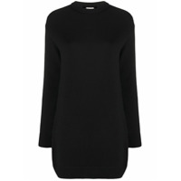 Saint Laurent Vestido mangas longas de cashmere - Preto