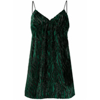 Saint Laurent Vestido mini com animal print - Verde