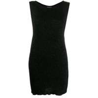 Saint Laurent Vestido slim detalhes metalizados - Preto