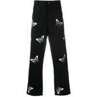 Salute Calça jeans com estampa de borboleta - Preto