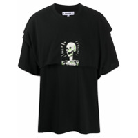 Salute Camiseta com estampa de caveira e sobreposição - Preto
