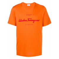 Salvatore Ferragamo Camiseta decote careca com estampa de logo - Laranja