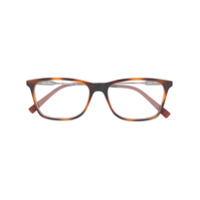 Salvatore Ferragamo clear lens wayfarer glasses - Marrom