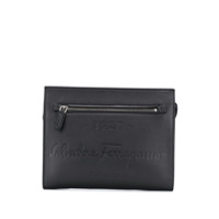 Salvatore Ferragamo Clutch com logo 1927 - Preto