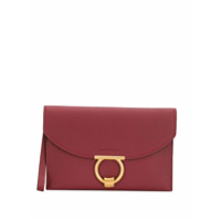 Salvatore Ferragamo Clutch com placa de logo - Vermelho