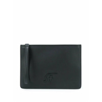 Salvatore Ferragamo Clutch monogramada de couro - Preto