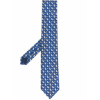 Salvatore Ferragamo dog-print silk tie - Azul