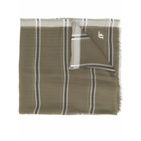 Salvatore Ferragamo Echarpe com estampa de listras e franjas - Verde