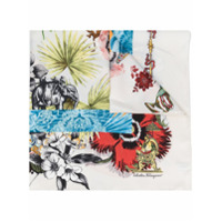 Salvatore Ferragamo Echarpe com estampa floral - Branco
