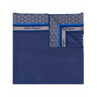 Salvatore Ferragamo Echarpe com estampa Gancini - Azul