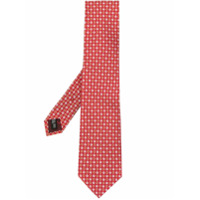 Salvatore Ferragamo geometric print tie - Vermelho