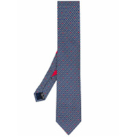Salvatore Ferragamo Gravata com estampa de naipes - Azul