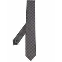 Salvatore Ferragamo Gravata de seda com estampa Gancini - Cinza