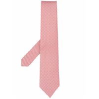 Salvatore Ferragamo Gravata de seda com estampa Wind Turbine - Rosa