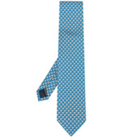 Salvatore Ferragamo Gravata Gancini com estampa - Azul