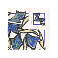 Salvatore Ferragamo Lenço de seda com estampa floral - Azul