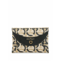 Salvatore Ferragamo Porta-cartões jacquard Gancini - Marrom