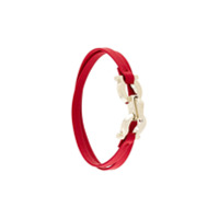 Salvatore Ferragamo Pulseira 'Gancio' de couro - Vermelho