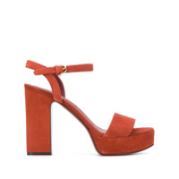 Salvatore Ferragamo Sandália plataforma com tiras - Vermelho