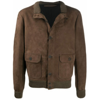Salvatore Santoro Jaqueta de couro com acabamento de fita - Marrom
