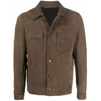 Salvatore Santoro Jaqueta de couro com colarinho pontiagudo - Marrom