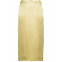 SAMUEL GUÌ YANG crushed midi skirt - Dourado