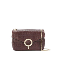 Sandro Paris Bolsa tiracolo de couro com efeito de pele de crocodilo - Marrom