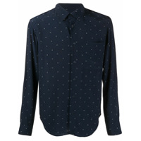 Sandro Paris Camisa mangas longas com estampa de poás - Azul