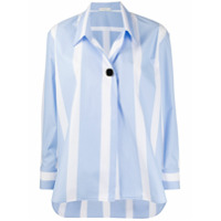 Sandro Paris Camisa oversized com estampa de listras - Azul