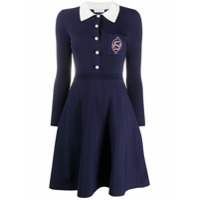 Sandro Paris Vestido com logo bordado - Azul