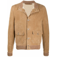 Santoro Jaqueta de camurça com acabamento canelado - Neutro