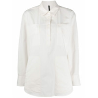 Sara Lanzi Camisa de algodão com bolso - Branco